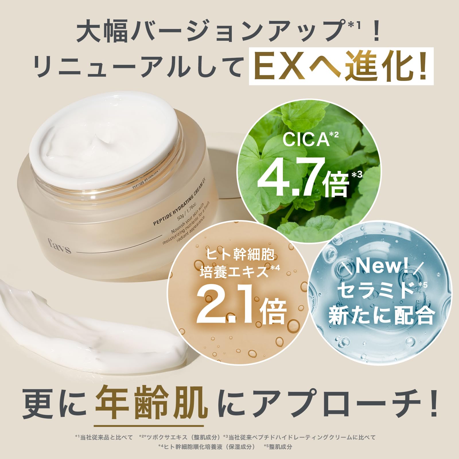 Amazon | favs ファブス公式 ペプチドハイドレーティングクリームEX
